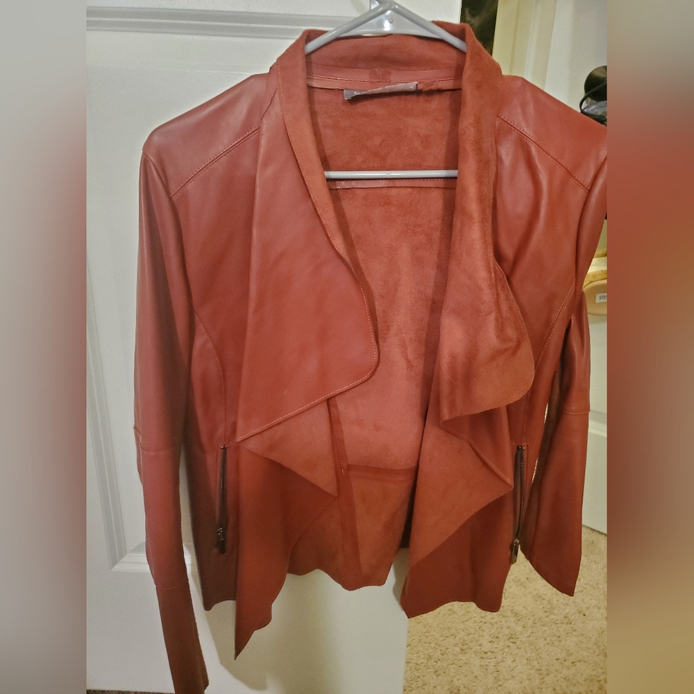 Bagatelle Suede/leather waterfall jacket(imperfection)